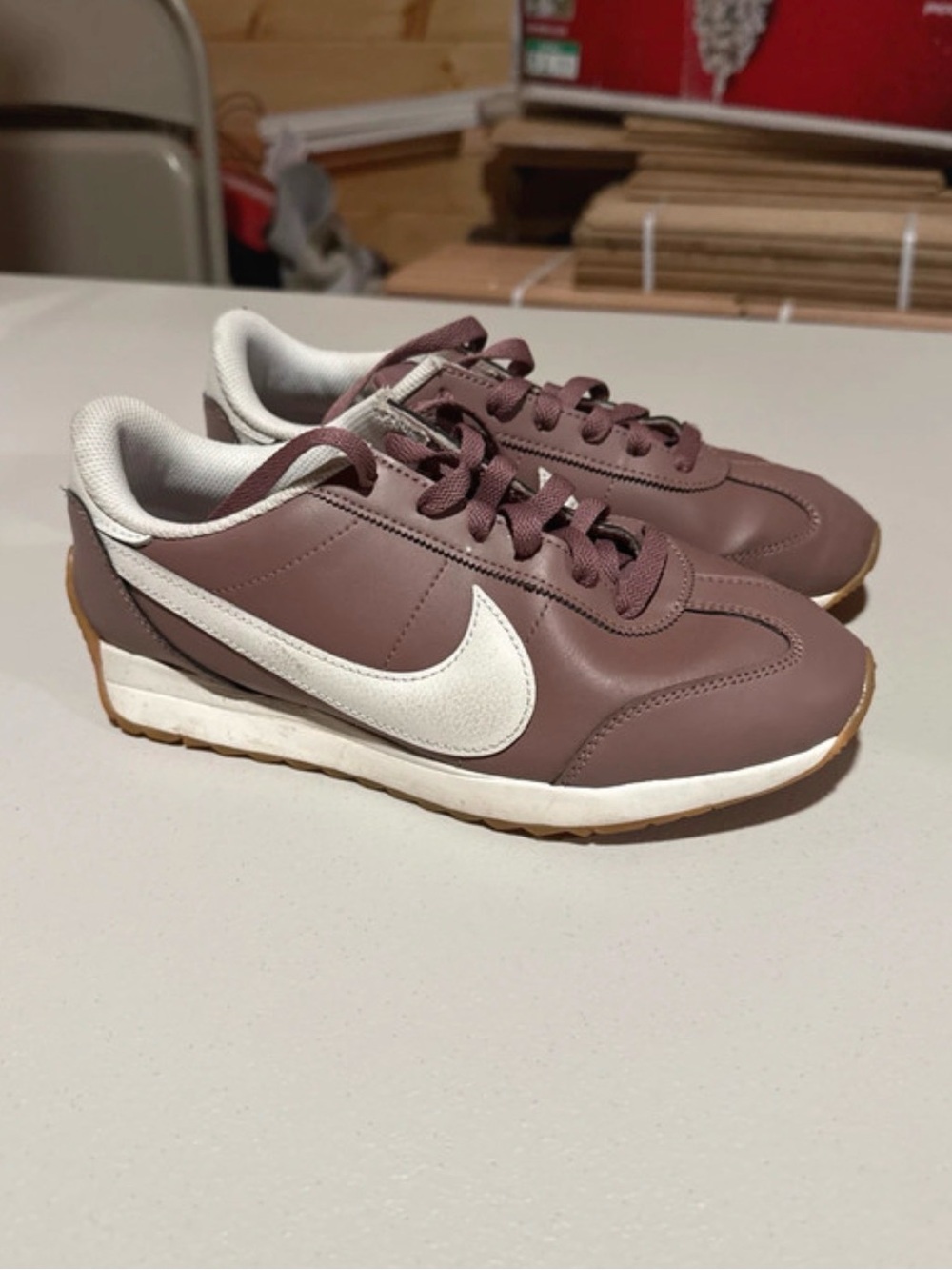 Nike Maroon Retro Runner with White Swoosh
